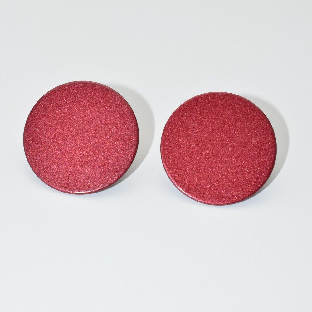 Oversized Metallic Smooth Disc Earrings - Studs